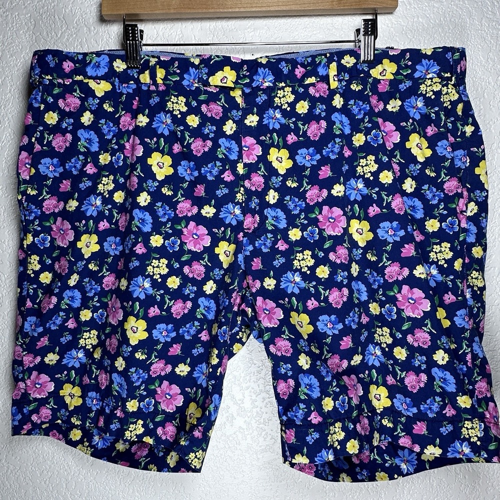 Polo Ralph Lauren Straight Fit Chino Navy‎ Floral Shorts 9" Inseam AOP Size 40